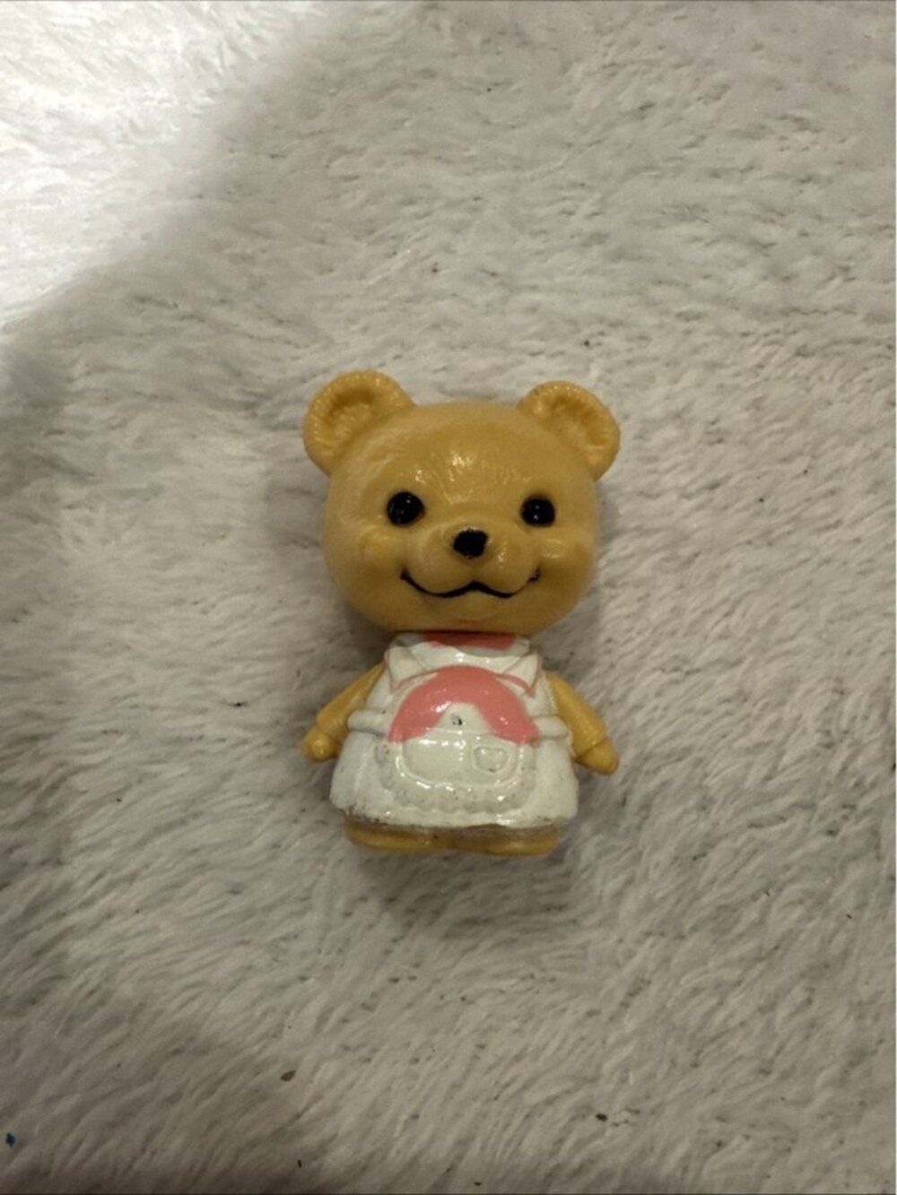 Vintage Bear Figure Toy made in hong kong Block Tiny Bear